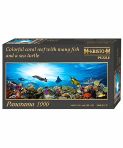 ЦВЕТЕН КОРАЛОВ РИФ С РИБИ И МОРСКА КОСТЕНУРКА